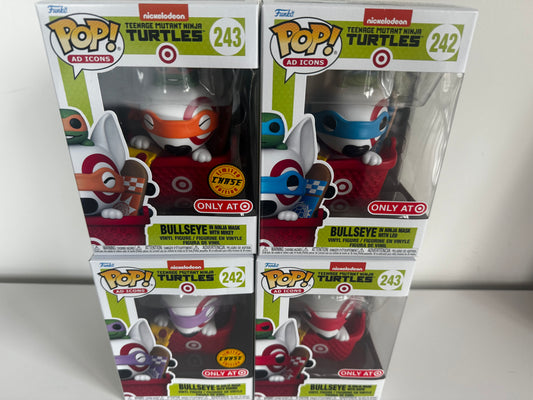 Funko Pop! Ad Icons TMNT Bullseye in Ninja Mask Complete Set Target Exclusive