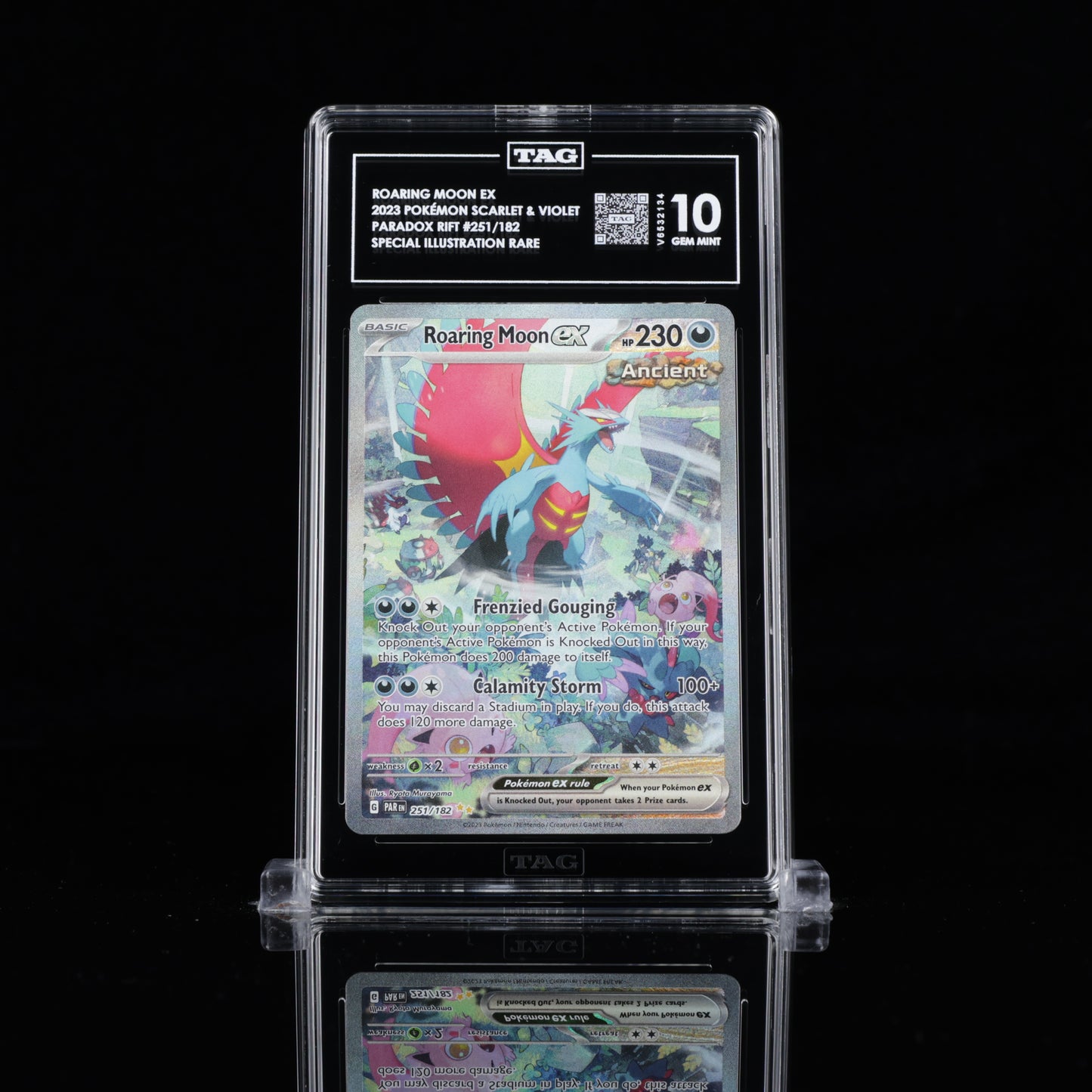 Roaring Moon EX SAR 251/182 TAG 10 Gem Mint-**Rank 1**